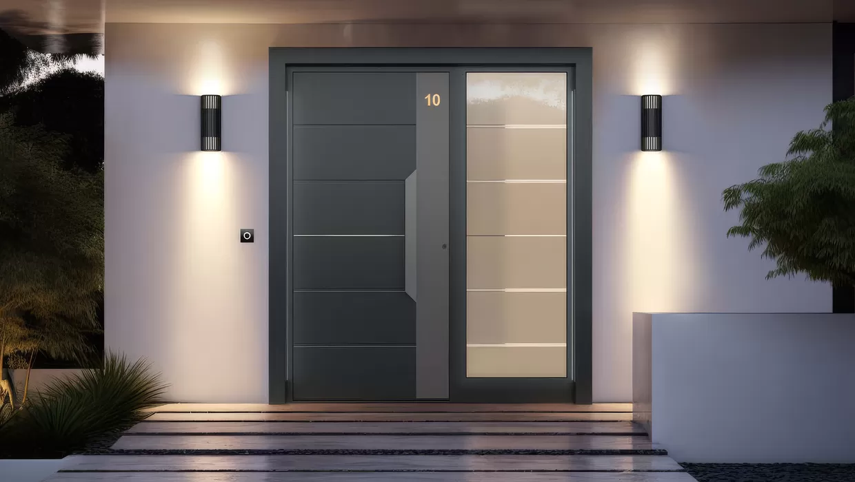 Kompotherm Moderne Haustür mit Seitenteil