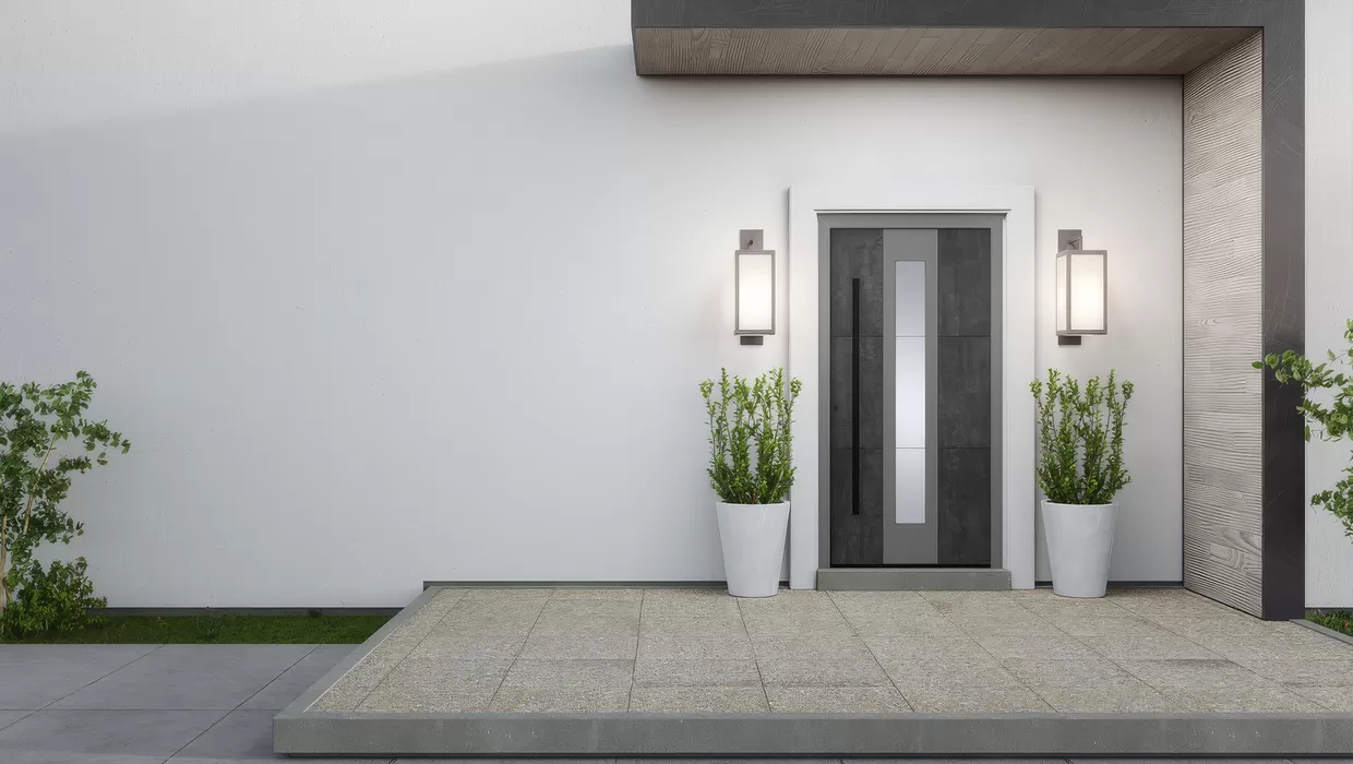 Moderne Kompotherm Haustür Anthrazit Grau