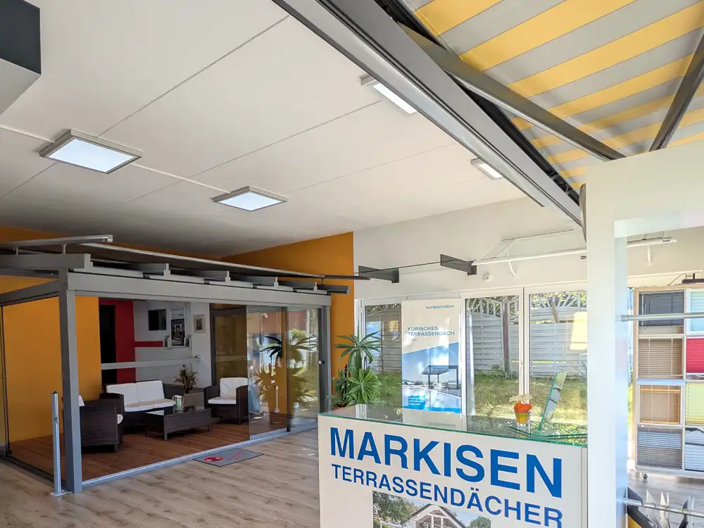Terrassendächer und Garagentore im Showroom Limbach-Oberfrohna